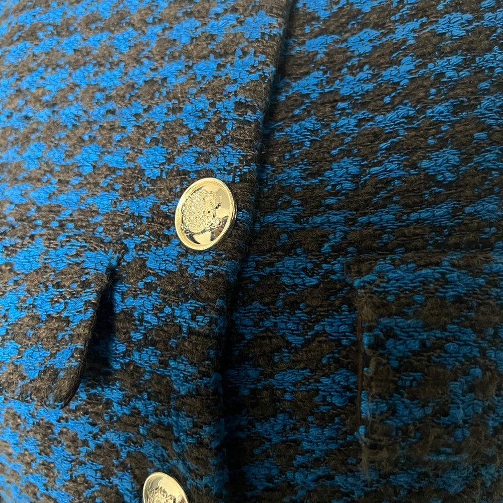 Zara Houndstooth Plaids Tweed Blazer Jacket - Picture 3 of 11